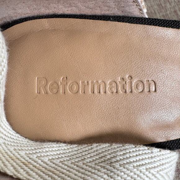 Reformation Camille Espadrille Women’s Size 9.5 Black Cream Ribbon - Picture 11 of 11